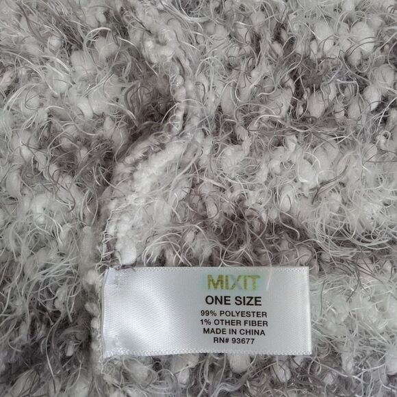 Mixit White & Gray Chunky Soft Eyelash Knit Versatile Infinity Scarf Women's OS - Picture 4 of 7